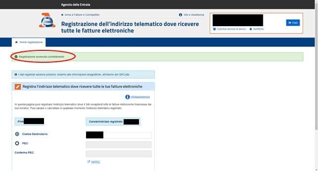 Registrare il codice SDI