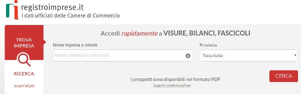 Ricerca partita IVA da nome azienda