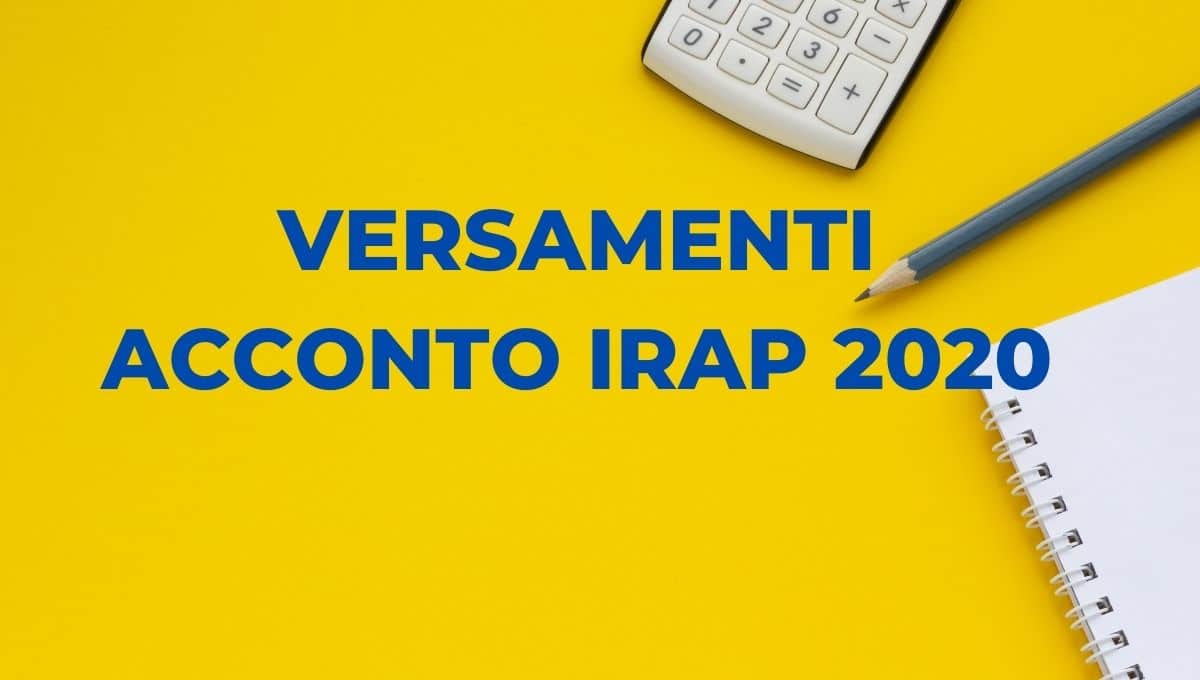 acconto irap versamento 2020