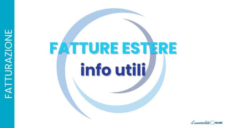 fatture con l'estero