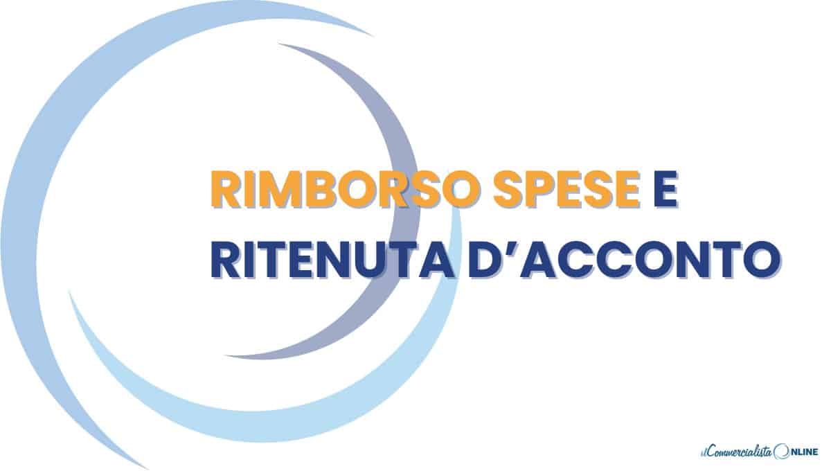 rimborso spese e ritenuta d'acconto