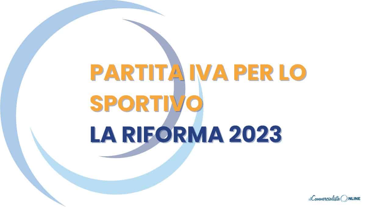 PARTITA IVA PER LO SPORTIVO