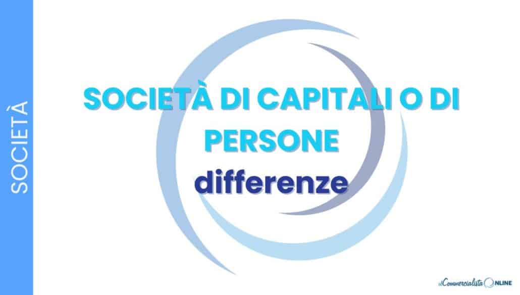 società di capitali o di persone